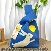 【素包包】日系幾何套結針織手挽隨行包 _玉兔
